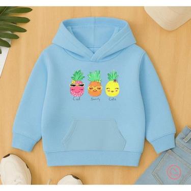 Imagem de Agasalho Blusa De Frio Canguru Feminino Infantil Estampa Frutas Fofas 