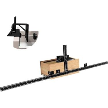 Imagem de TOURACE Gabarito de hardware extra longo de 104 cm, gabarito de ferragens de gabinete, gabarito de alça de armário de liga de alumínio ajustável com perfurador central automático, ferramentas de