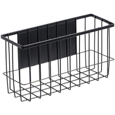 Imagem de dedoot Organizador De Cesta Malha Preta Resistente Com Suporte Magnético 28 Cm X 9,9 14 Para Quadro Branco, Geladeira, Esponja, Receitas, Bebidas, Refrigerador, Pasta Arquivo Escritório