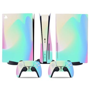 Imagem de Skin Wrap para PS5 Disc Edition, adesivo de vinil para console e controle sem fio (colorido)