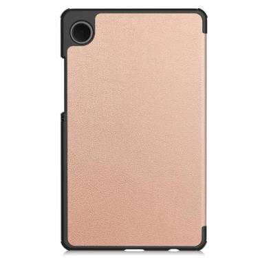 Imagem de Compatível com Samsung Galaxy Tab A9 Case SM-X110 8,7 polegadas Case Tri-Fold Smart Tablet Case, Capa protetora leve Hard PC Back Shell Slim Case Multi-View Angles, Auto Wake Sleep(Rose Gold)