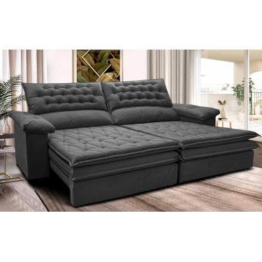 Imagem de Sofá Retrátil e Reclinável 2,52m Molas Ensacadas Cama inBox Alemanha. com Espuma Viscoelástico Velusoft