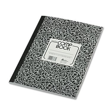 Imagem de National Livro de composição, pauta universitária, capa de mármore preto, 28 x 21 cm, 80 folhas (43481)