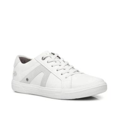 Imagem de Sapatênis Masculino Pegada Couro Branco 110407, Branco, 42