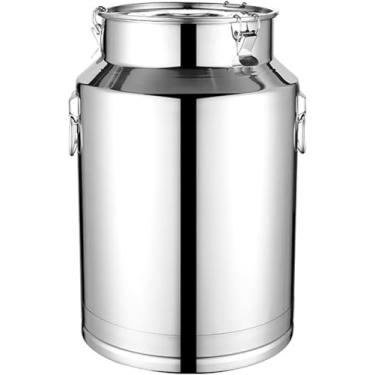 Imagem de 20 Capacidades 201 Aço Inoxidável Leite C, Jarro De Leite Balde De Gelo Balde De Vinho Barril De Óleo Cister De Chá Com Tampa Selada Resistente Para Armazenamento De Líquido De L, 5L