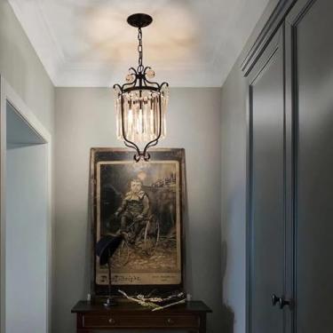 Imagem de Lâmpada Pendurada Decoração, Lustre De Cristal Semi Flush Mount Luz De Teto Montagem Led Sombras - Adequado Para Corredor, Quarto, Sala De Estar, Banheiro, Cozinha, Gold, A