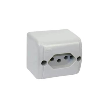 Imagem de Tomada Sobrepor 2p+t 250V 10A Cinza Silentoque Pial