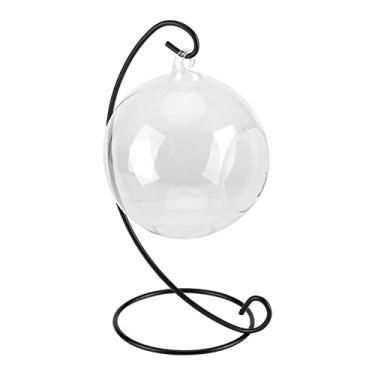 Imagem de Irfora Vaso de Vidro Pendurado Em Forma de Bola Elegante para Plantas de Ar, Suculentas Com Moldura de Ferro, Decoração Doméstica, Vidro de Borossilicato Transparente, Enfeites de