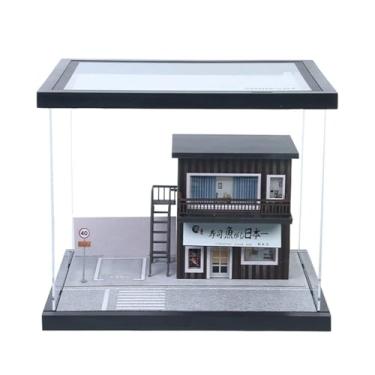 Imagem de Almencla Caixa de armazenamento para carro de brinquedo, modelo 1/64, loja, diorama, ornamento, cenário, organizador de adereços para fotos, cenário em