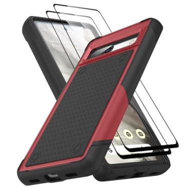 Imagem de Jeylly Capa para Google Pixel 7A, à prova de choque, flexível, TPU (poliuretano termoplástico) rígido, híbrida, resistente, resistente, à prova de queda, capa para celular para Google Pixel 7A 2023 6,1 polegadas, vermelha