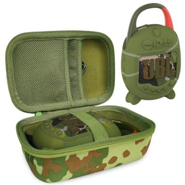 Imagem de XEGIMOR Capa de silicone e estojo rígido de transporte para alto-falante Bluetooth portátil JBL Clip 5, suporte de bolsa de armazenamento para acessórios de alto-falante JBL Clip 5 (quad)