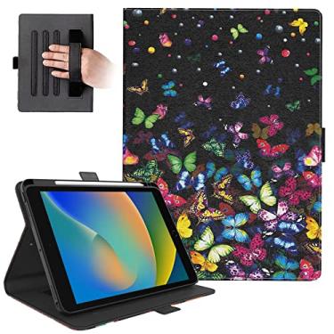 Imagem de Dteck Capa para iPad 9ª/8ª/7ª Geração, Capa de Couro PU para iPad 10.2 2021 2020 2019 Capa Flip Stand com Suporte de Caneta Auto Despertar/Despertar para iPad 9ª/8ª/7ª Geração 10,2 polegadas 2021 2020 2019 Tablet, Borboleta