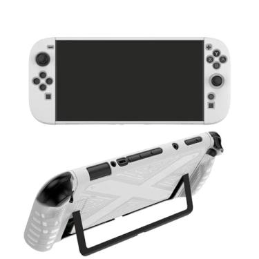 Imagem de NUHFUFA Capa protetora dividida compatível com Switch 2, capa rígida de TPU para NS2 com controles Joy de liberação rápida (branca)