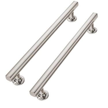 Imagem de CABDM 6 polegadas (152 mm) Pacote com 2 alças de liga de zinco polido, puxador de armário de gaveta simples moderno, alça de guarda-roupa, penteadeira, puxador de ferragens para móveis