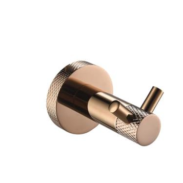 Imagem de Conjunto de banheiro em aço inoxidável 304 ouro rosa - barra de toalha e suporte para papel higiênico - kit completo para montagem em parede, gancho duplo para roupão