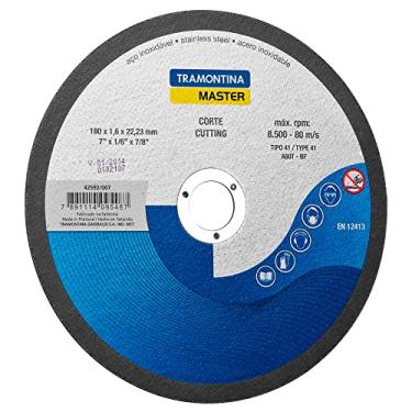Imagem de Tramontina 42592007, Disco de Corte para Aço Inox 1.6X180Mm, Grãos Abrasivos Oxido Alumínio, 2 Telas, 8500 Rpm