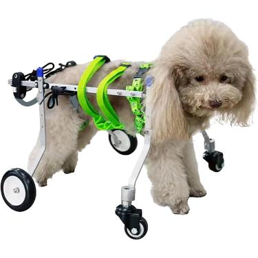 Imagem de Cadeira De Rodas Para Cães 4 Rodas Suporte Total Para Cadeira De Rodas Para Cães, Carrinho De Reabilitação Para Animais De Estimação Para Pernas Dianteiras Trasei, One Color, Size L