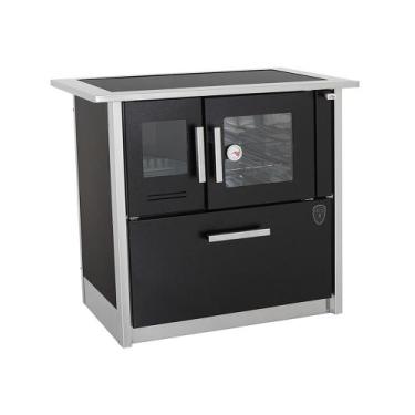 Imagem de Fogão a lenha eclipse direito preto chapa vitroceramica n2 - Fornos Pi