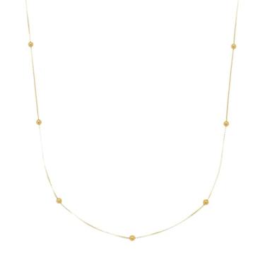 Imagem de Corrente Feminina Veneziana Com Bolinhas 50cm Ouro 18k 750 Amarelo