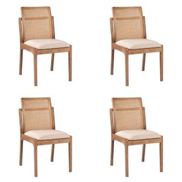 Imagem de Kit 4 Cadeiras Decorativa Sala de Jantar Luxo Livia Facto Fendi - Mozz