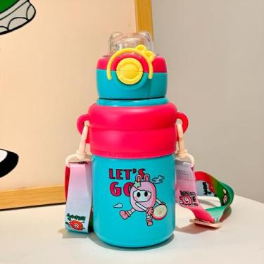 Imagem de Garrafa Infantil Térmica Divertida Inox Resistente Estampa:Let's Go - 
