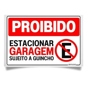Imagem de Placa Garagem Proibido Estacionar 30x20 em Ps com 1mm de Espessura