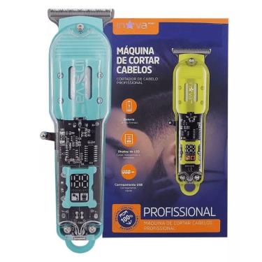 Imagem de Máquina De Cortar Cabelo Para Barba Masculina Designer Elétrico Profissional Cor:azul