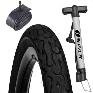Imagem de Pneu Bicicleta DSI tipo Kenda Flame Aro 26 x 2.125 Balão + camara + bomba de ar Montadinha