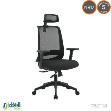 Imagem de Cadeira Office Columbus Presidente NR-17 com Tela Mesh Preto - Fratini