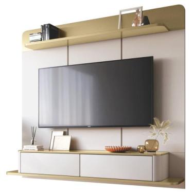 Imagem de Painel TV 70 Pol 180cm Bancada Suspensa Gava Off/Champanhe H01 - Mpoze