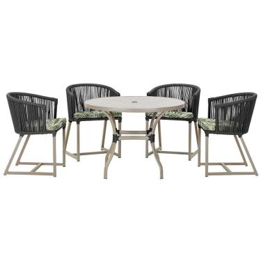 Imagem de Mesa Com 4 Cadeiras E Noronha Estofado 5 Trama autêntico Preto