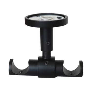 Imagem de Refila 2 unidades de 19 mm de diâmetro duplo para varão de cortina – suporte duplo moderno de teto (preto)