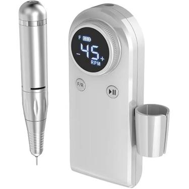 Imagem de Kit De Filtro De Unhas Portátil De 45000 Rpm Broca De Unhas Recarregável Profissional Broca De Unhas Elétrica Sem Fio Para Unhas De Gel, White