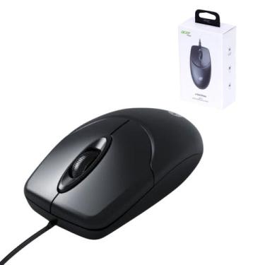 Imagem de Mouse Com Fio USB Óptico Preto Computador PC Notebook Ergonômico Ambid