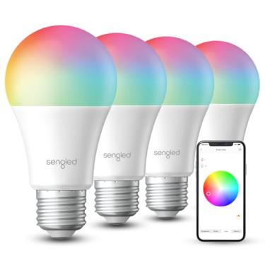 Imagem de Sengled Lâmpadas inteligentes de modo duplo com controle remoto e aplicativo, lâmpadas que mudam de cor, lâmpadas LED RGBW 2700K-6500K reguláveis, equivalente a 60 W, controle de grupo, tempo, nascer