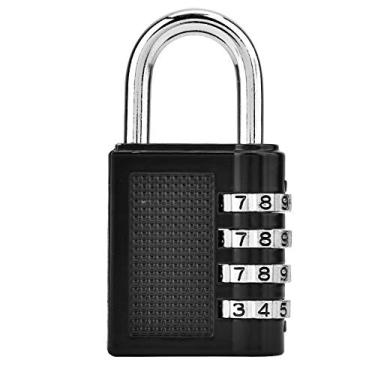 Imagem de Cffuvros Cadeado Combinado, Trava de Combinação de 4 Dígitos, Cadeado de Senha para Bagagem, Sacola de Viagem, Estojo de Carrinho, Armário de Armazenamento, Gaveta (Preto)