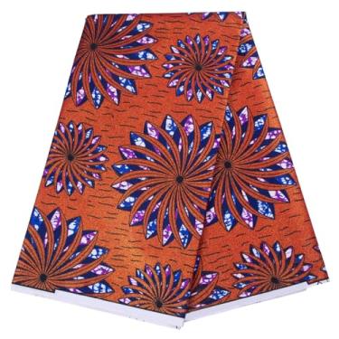 Imagem de Stioyitois Tecido African Batik Ankara Wax Print Kente Bronzing Gold Stamping Fabric 6 jardas M7
