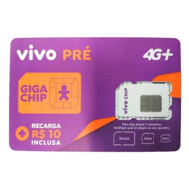 Imagem de Chip Varejo Vivo Pré SC 4G+Recarga $10,00