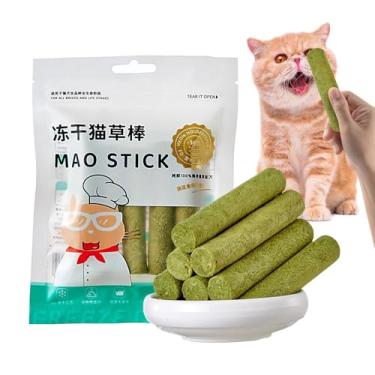 Imagem de Rrlihjgu Bastões para mastigar gatinhos, brinquedos para gatos entediados dentro de casa,Brinquedo de mastigar natural suave - Alívio do estresse comida de gato vara de grama para gatos pequenos,