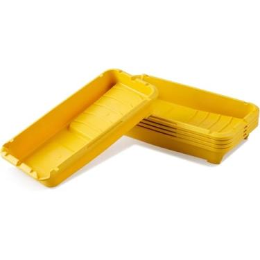 Imagem de Voomey Bandeja de rolo de tinta, bandeja de tinta de plástico de 10 cm, 5 peças, bandejas de pintura fáceis de limpar para pintura de parede, projetos DIY e renovação de casa