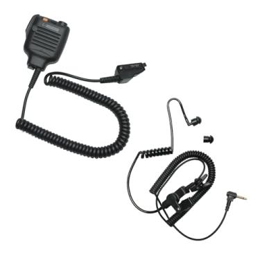 Imagem de Sarcia Microfone de alto-falante de ombro para rádios Kenwood Nexedge compatível com NX200 NX210 NX300 NX3200 NX5200 NX5300 TK380 TK390 TK2180 P25 KMC25 VP5000 VP6000 com 3. Ouvido apenas de 5 mm peça