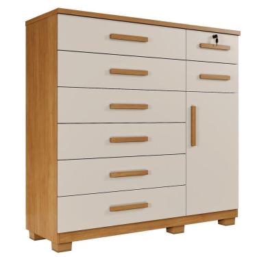 Imagem de Cômoda Pernambuco 8 Gavetas 1 Porta Com Sapateira - Benetil Cinamomo Off