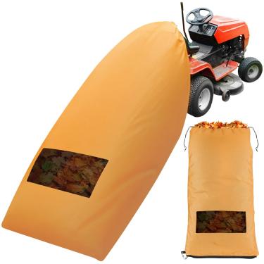 Imagem de Patelai 2 peças de saco de folhas de trator de gramado 420D saco coletor de grama para cortador de grama, apanhador de grama de grande capacidade 78,7 x 52 polegadas para coleta de folhas sistemas de