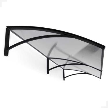 Imagem de TOLDO POLICARBONATO 1,20Mx70Cm Portas e Janelas, Chuva e Sol 1,20M x 0,70M(PRETO COM TRANSLUCIDO)