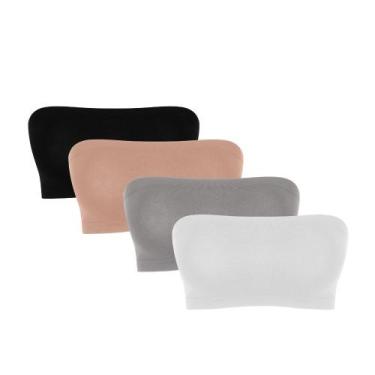 Imagem de Kit com 3 Soutien Poliamida Top Feminino Sutiã Sem Costura Sem Bojo Se