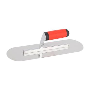 Imagem de Generic Desempenadeira de canto arredondado multifuncional para parede lisa com cabo de 13 cm e aço inoxidável, 35cmx10cm