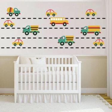 Imagem de Adesivo de Parede Infantil Carrinhos - RA Personalize