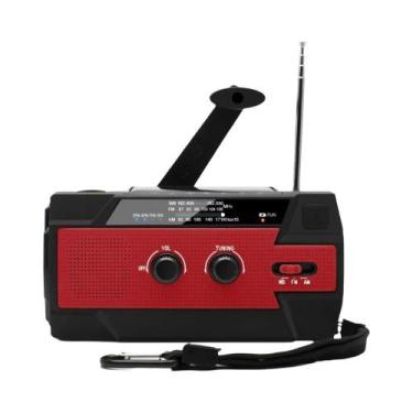Imagem de Rádio De Emergência Solar Portátil Lanterna De Mão Com Manivela Recarr