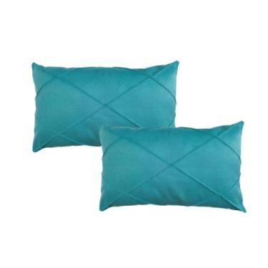 Imagem de Par de Almofada  Retangular Suede Drapeada Baguete 30x50 - Enxovais An