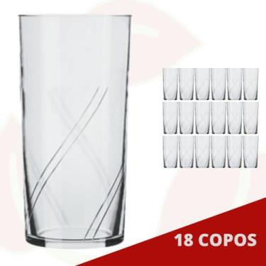Imagem de 18 Copo de Vidro Brisa 300ML Nadir Transparente Suco Água - NADIR FIGU